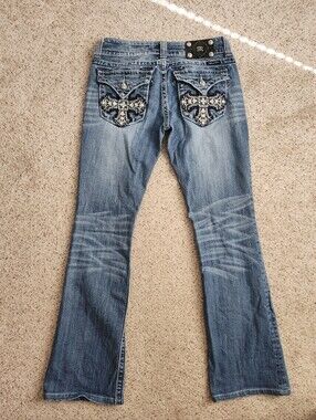 Miss Me Y2k Cross Embroidered Boot Cut Jeans